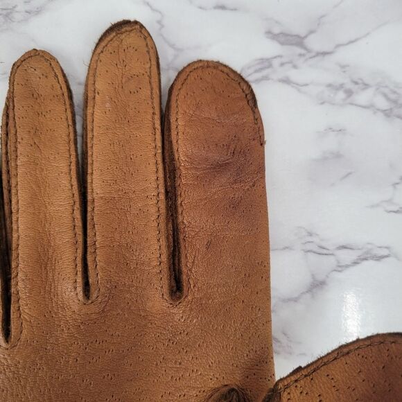 Gates Vintage Deerskin Men's Tan Leather Gloves - Picture 3 of 9